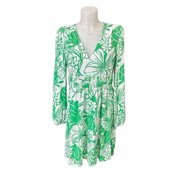 Lilly Pulitzer Calla Spearmint‎ Oversized Kiss My Tulips V-Neck Dress size Large - Picture 1 of 9